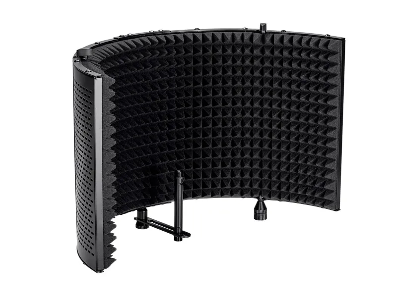 Photo 1 of Stage Right by Monoprice Large 23.5" Microphone Isolation Shield with Metal Frame and Acoustic Absorption Foam