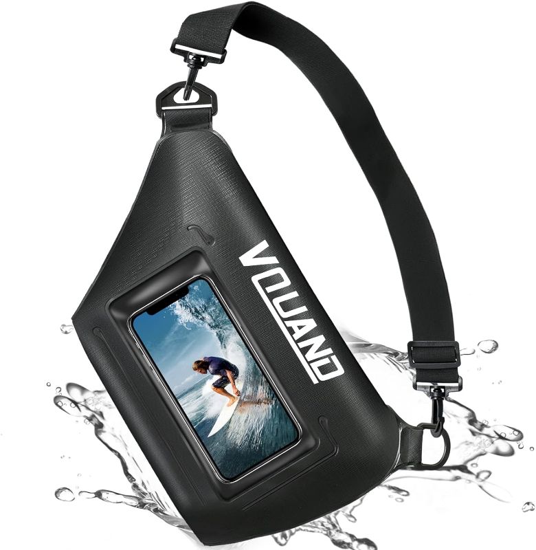 Photo 1 of Waterproof Bag,Vquand Waterproof Pouch Screen Touch Sensitive Waterproof Fanny Pack Waist Pack for Swimming Boating Kayaking Cycling and Beach Pool Water Park - for Phone & Valuables - Black