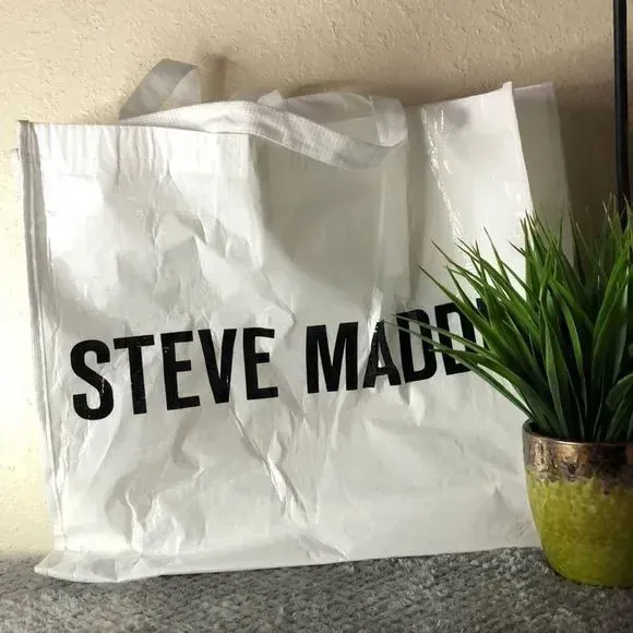 Photo 1 of Steve Madden XL & Mini SET White Logo Eco Reusable Shopping Tote Bags 200Pack