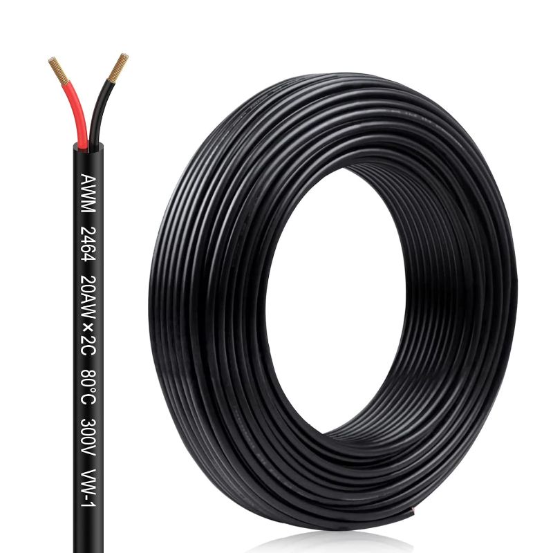 Photo 1 of 20 Gauge 2 Conductor Electrical Wire 20AWG Electrical Wire Stranded PVC Cord Oxygen-Free Copper Cable 150FT Flexible Low Voltage LED Cable for LED Strips Lamps Lighting Automotive