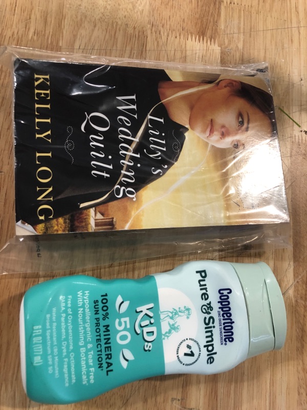 Photo 3 of Miscellaneous Pack of 2 Lilly's Wedding Quilt (A Patch of Heaven Novel), Coppertone Pure and Simple Sunscreen Lotion, Zinc Oxide Mineral Sunscreen for Kids, Tear Free, Broad Spectrum SPF 50 Sunscreen, 6 Fl Oz Bottle