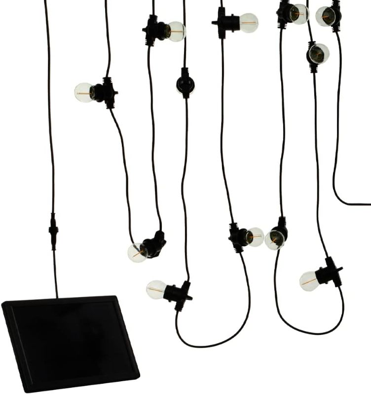 Photo 1 of VOLT Solar LED Bistro String Lights, 50 Feet (Black)