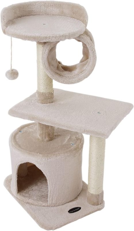 Photo 1 of Cat Tree for Indoor Cat Tower Cat Condo Sisal Scratching Posts with Jump Platform and Cat Ring Cat Furniture Activity Center Kitten Play House Beige