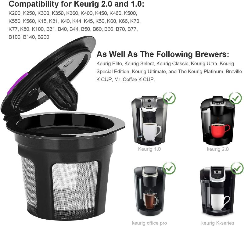 Photo 1 of MaxRona Reusable K Cups for Keurig 2.0&1.0, 6 Packs Universal Refillable K Cups Coffee Filter, BPA-FREE K Cup Reusable Fits Most Keurig K-Cup Brewers