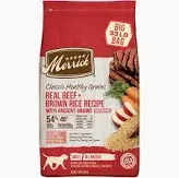 Photo 1 of Merrick Classic Healthy Grains Real Beef + Brown Rice Recipe with Ancient Grains Adult Dry Dog Food 33LB