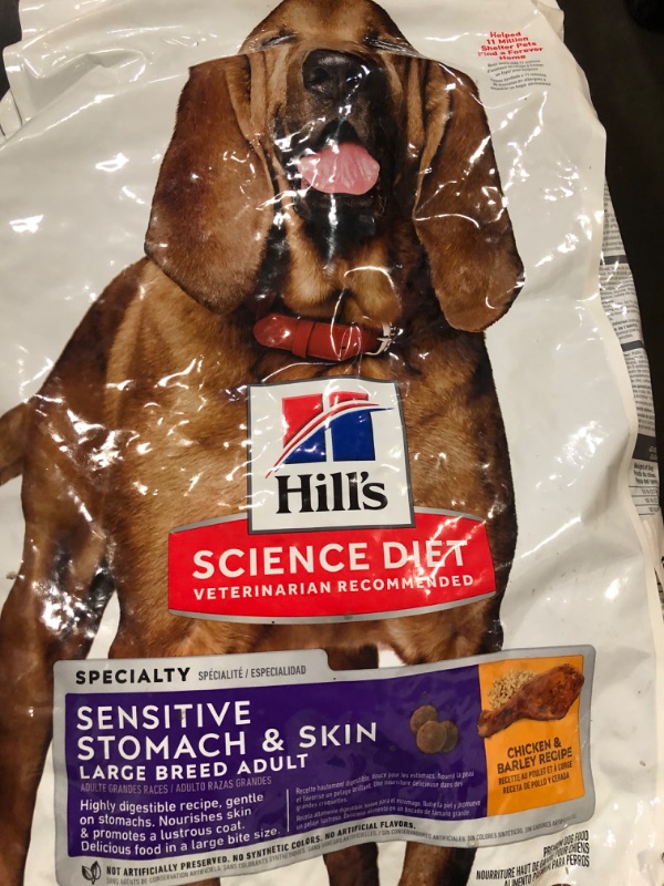 Photo 2 of Hill's Science Diet Adult Sensitive Stomach & Skin Large Breed Chicken & Barley Recipe Dry Dog Food, 30-lb bag