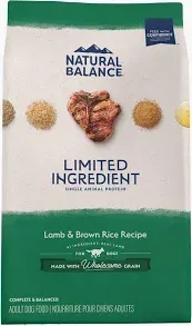 Photo 1 of Natural Balance Limited Ingredient Lamb & Brown Rice Recipe Dry Dog Food 24Lbs