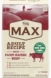 Photo 1 of Nutro Max Adult Farm-Raised Beef Recipe Natural Dry Dog Food, 25-lb bag