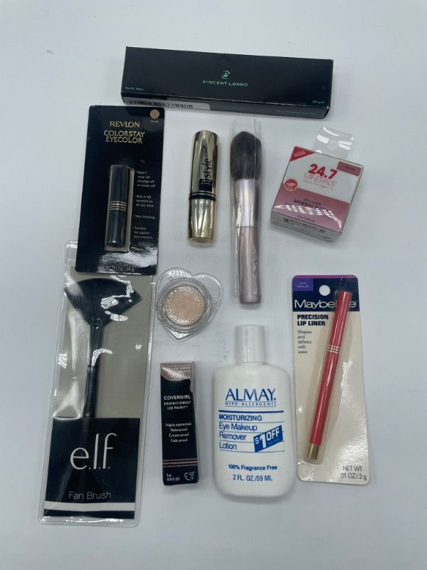 Photo 1 of Miscellaneous variety brand name cosmetics including ((covergirl,vincent longo,revlon,maybeline almay & E.L.F) also includes discontinued makeup