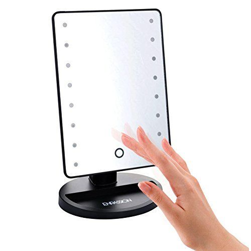 Photo 1 of 16 LED Makeup Mirror with Lights and Tray - Hollywood Backstage Portable Tabletop Vanity Mirror (Black)
