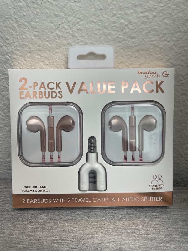Photo 1 of Handsfree Wired Earphones Earbud Mic For Samsung and iPhone 2 Pack
