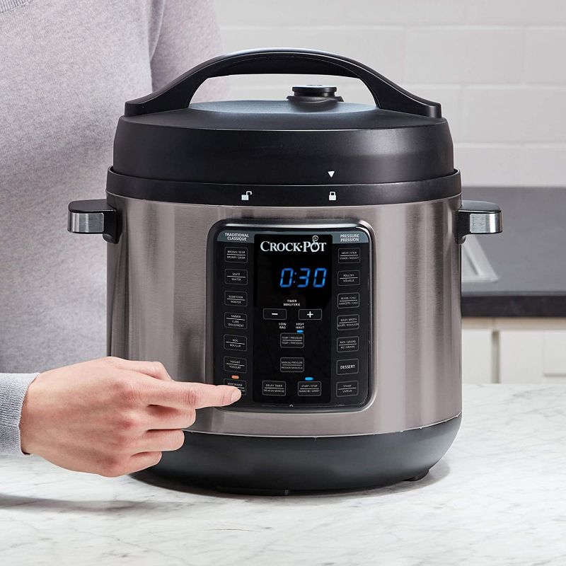 Photo 2 of Crock-Pot 8-Quart Multi-Use XL Express Crock Programmable Slow Cooker and Pressure Cooker with Manual Pressure, Boil & Simmer, Black Stainless
