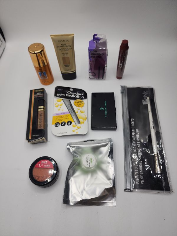 Photo 1 of Miscellaneous Variety Brand Name Cosmetics Including (( sally Hanson, Revlon, Chapstick, Elf, Beyelian, ItStyle, Vincent Longo)) Including Discontinued Makeup Products 