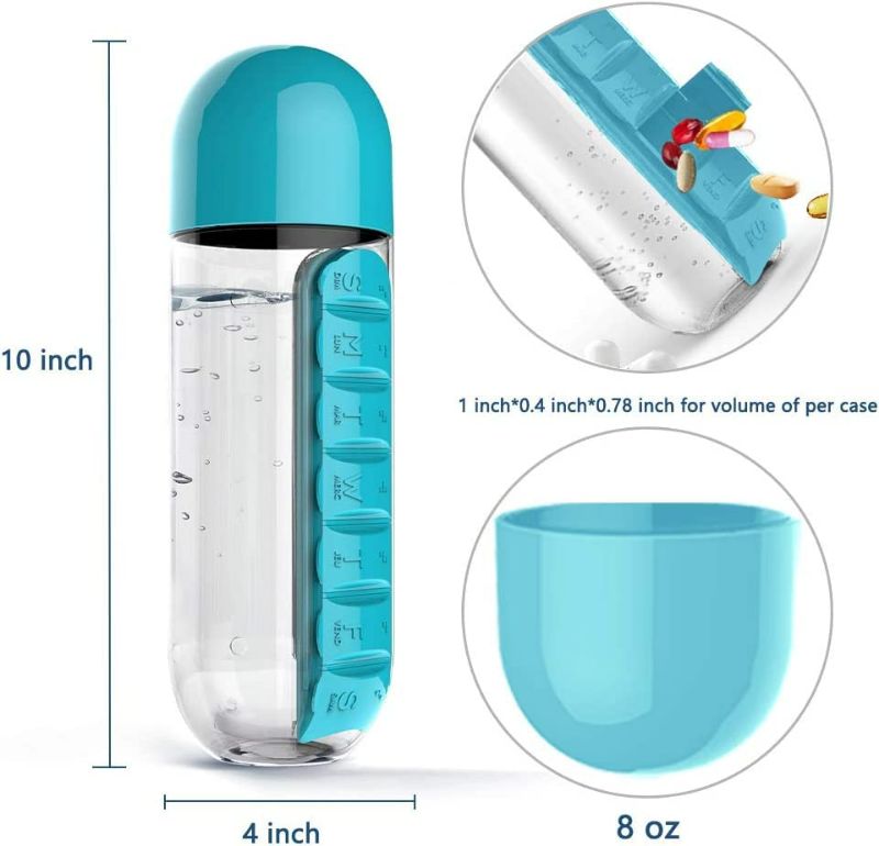 Photo 2 of nuvo med water bottle pill organizer new 