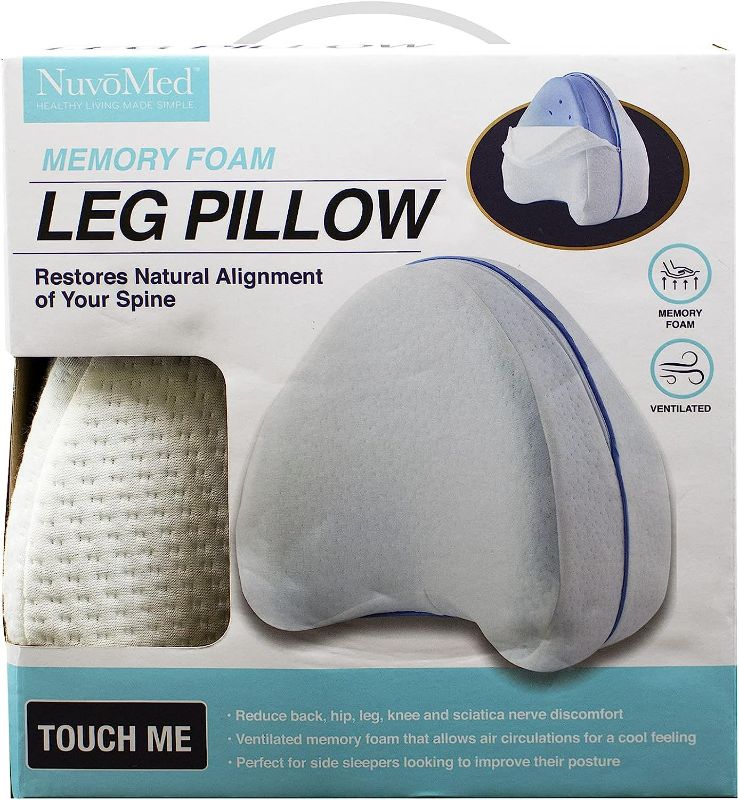 Photo 1 of NuvoMed Memory Foam Leg Pillow, Reduces Back, Hip, Leg, Knee and Sciatic Nerve Pain, Perfect for Side Sleepers
