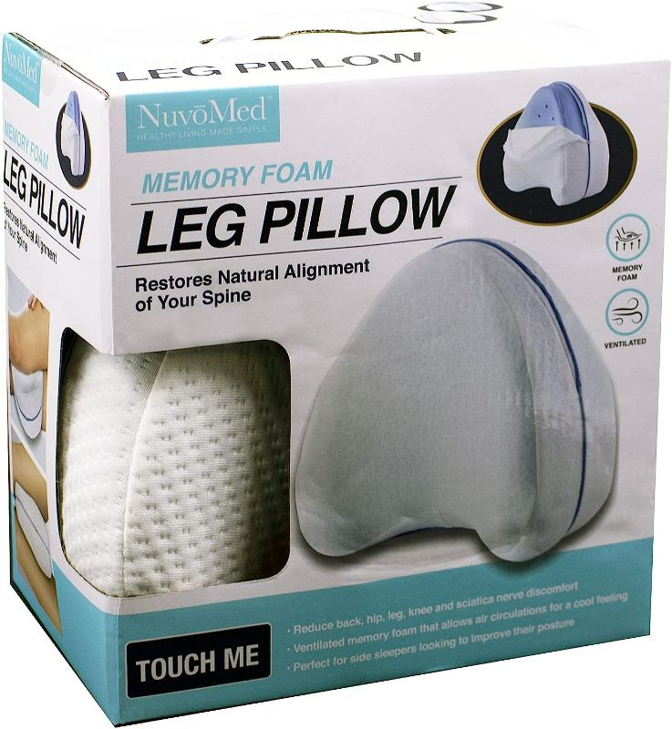 Photo 1 of NuvoMed Memory Foam Leg Pillow, Reduces Back, Hip, Leg, Knee and Sciatic Nerve Pain, Perfect for Side Sleepers
