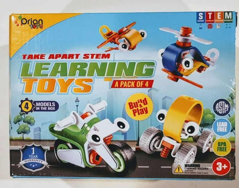 Photo 3 of Kids Building Toy DIY 4 Sets Detachable Educational Funny Portable Take Apart Toy Construction Learning Toy Airplane Motorcycle Model Play