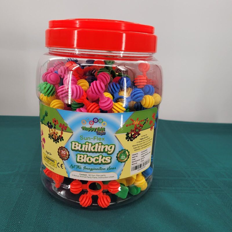 Photo 1 of Building Interlocking Sun-Flex Building Blocks Educational STEM Toys, 90 Pieces
