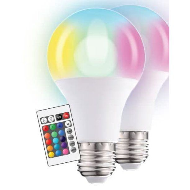 Photo 1 of 2-Pack Glow by GabbaGoods LED Multi-Color RGB Light Bulbs with Remote - 5 Watt

