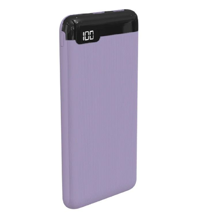 Photo 1 of 10,000 mAh DUAL PORT RAPID CHARGE WITH LCD BATTERY DISPLAY - SLIM DESIGN Lavender