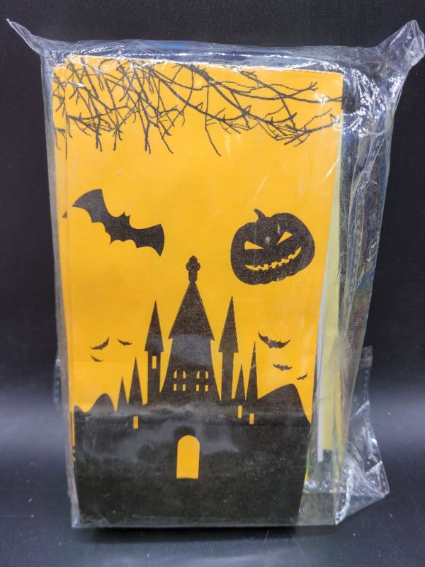 Photo 2 of Halloween Treats Bags Party Favors - 54 Pcs Kids Halloween Candy Bags for Trick or Treating + 72 Pcs Halloween Stickers, Mini Paper Gift Bags for Treats Snacks, Halloween Goodie Bags Party Supplies