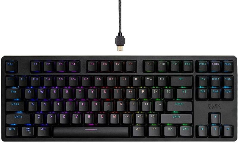 Photo 1 of Monoprice Collider TKL Gaming Keyboard - Cherry MX (Speed Silver), RGB Backlit, USB C, Programmable Macros, Full N?Key Rollover, Mechanical Switches, Tenkeyless, Computer PC Gamer - Dark Matter SOLD AS IS