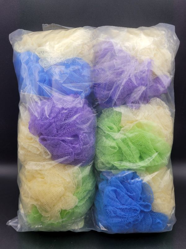 Photo 2 of 6 count Pure Body Dual Texture Sponge Exfoliating Loofah