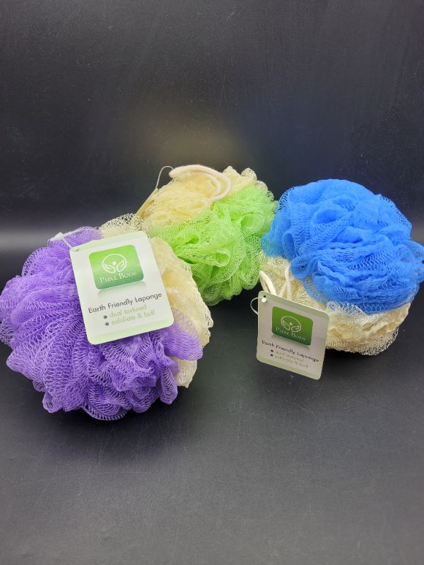 Photo 1 of 6 count Pure Body Dual Texture Sponge Exfoliating Loofah