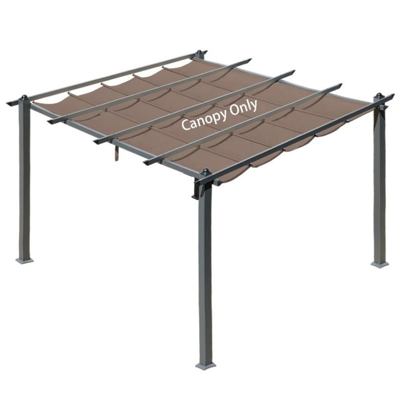 Photo 1 of aoodor replacement pergola replacement canopy retractable shade brown fabric 10x13 pergola