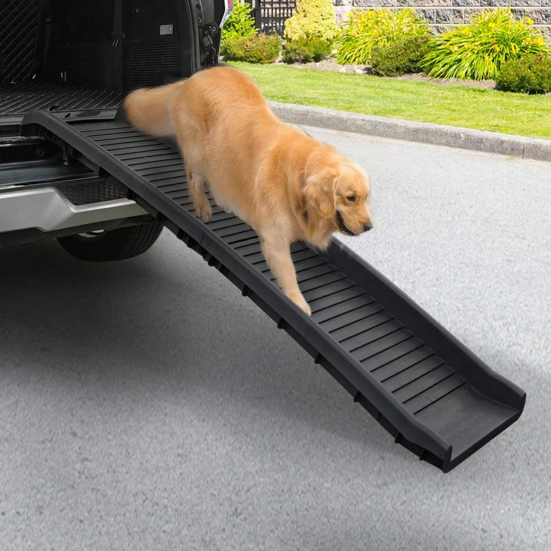 Photo 1 of Heavy Duty Portable Folding Dog Ramps for Large Dogs SUV, Truck Car Ramp Stairs Step Ladder for Pet, Non-Slip Design for Pool Boat
