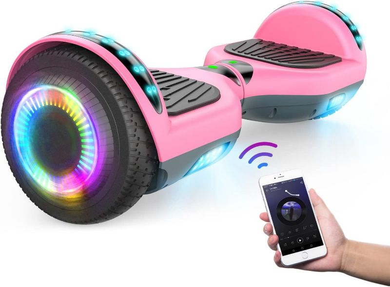 Photo 1 of Pink Color Hoverboard, with Bluetooth and Colorful Lights Self Balancing Scooter