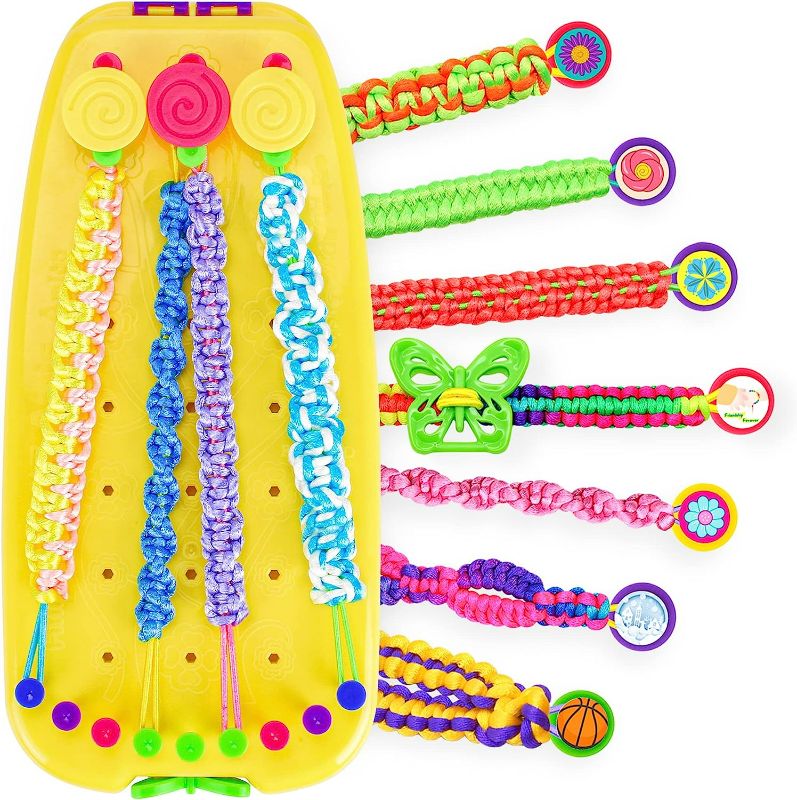 Photo 1 of Friendship Bracelet Making Kit DIY Arts and Crafts Toys for Kids Develop Creative Hands-on Gift Sets, String Bracelet Maker Girls Birthday Party Gifts Suitable for 8-12 Years Old