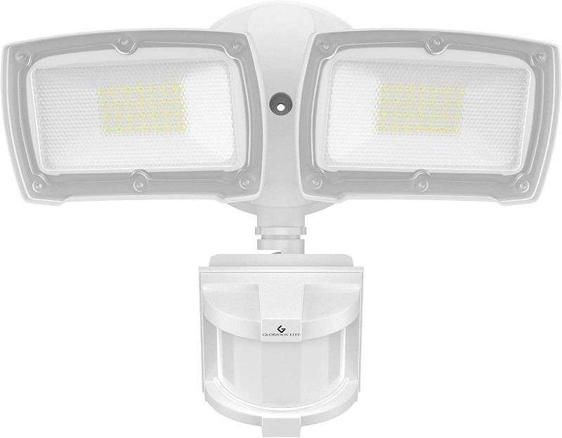 Photo 1 of GLORIOUS-LITE LED Security Lights Motion Sensor Light Outdoor, 28W 3000LM Motion Security Light, 5500K, IP65 Waterproof, 2 Head Motion Detector Flood Light for Garage, Yard, Porch (NOT Solar Powered)