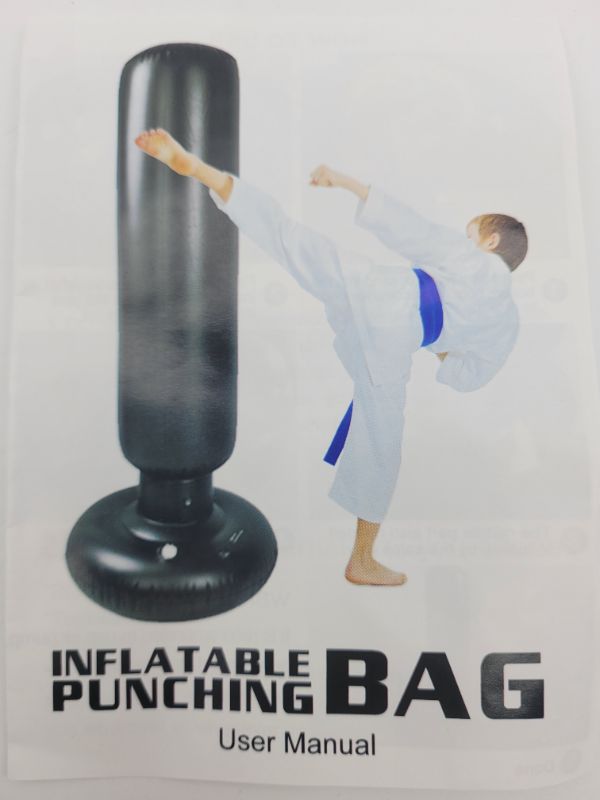 Photo 1 of 63inch Kids Punching Bag Inflatable Punching Bag, Punching Bag Freestanding Punching Bag with Stand Adults/Kids Standing Boxing Bag for Practicing Kickboxing MMA Karate