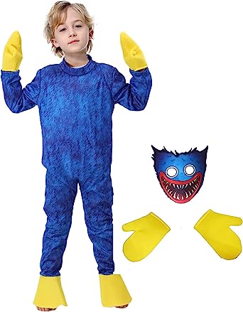 Photo 1 of Playtime Costume Kids Cosplay Outfits Monster Jumpsuit Suit (M, BULE)