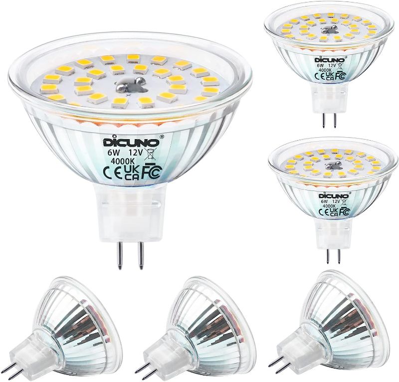 Photo 1 of 5 PACK RuLEDne MR16 GU5.3 Halogen Bulbs 42W Dimmable Warm White 2800k, AC 120V GU5.3 Bulb, Non Flicker, 360 Beam Angle, Bright MR16 Halogen Light Bulbs for Home Lighting