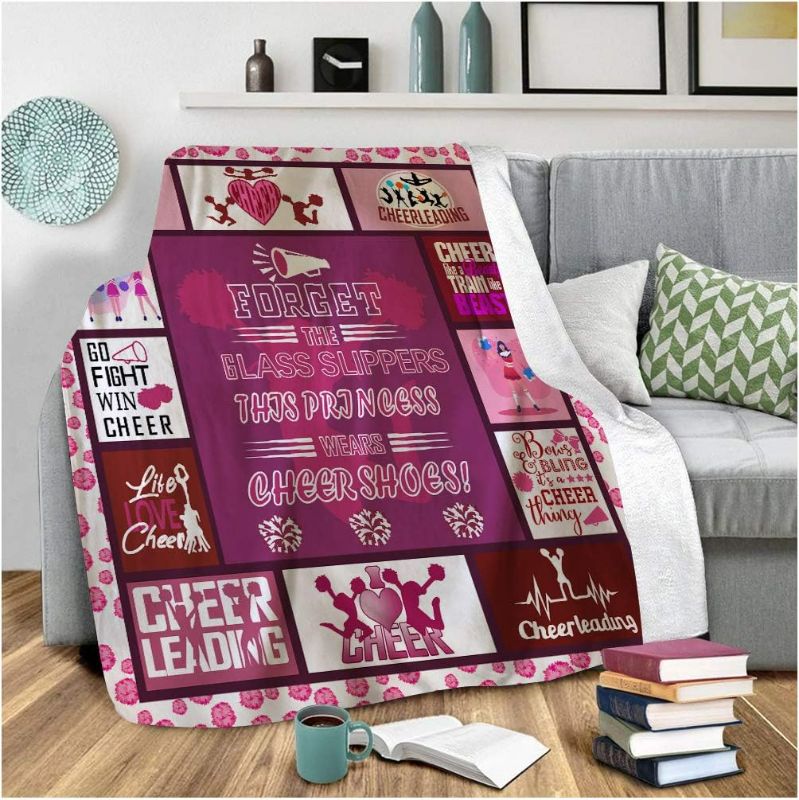 Photo 1 of LONTA Cheerleading Print Super Soft Throw Blanket for Adults, Couch Sofa Office Shawl Doze, Lightweight and Warm Travelling Camping Throw for All Season 80 x 60 inch