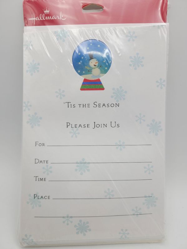 Photo 1 of (3 pack) 8 Hallmark Winter Holiday Single-Panel Invitations 6-1/4" X 4-1/4" W/Envelopes