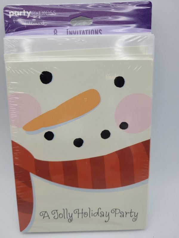 Photo 1 of (6 pack) Hallmark Party Express Discontinued WNTR Friends Invitation Snowman Design "A Jolly Holiday Party" 8 Count