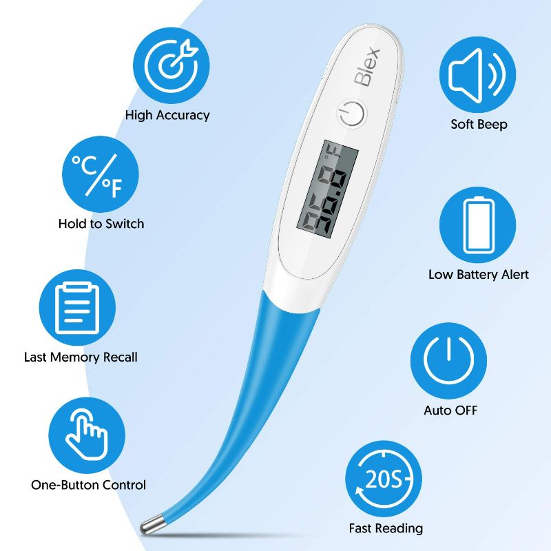 Photo 2 of 2 pack Thermometer for Adults and Kids, Digital Thermometer with 10 Seconds Fast Reading