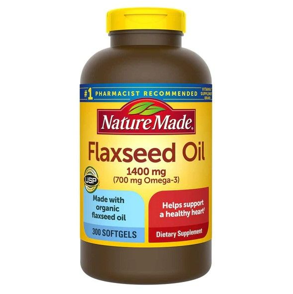 Photo 1 of Nature Made Organic Flaxseed Oil 1,400 mg - Omega-3-6-9 for Heart Health - 300 Count (Pack of 1)