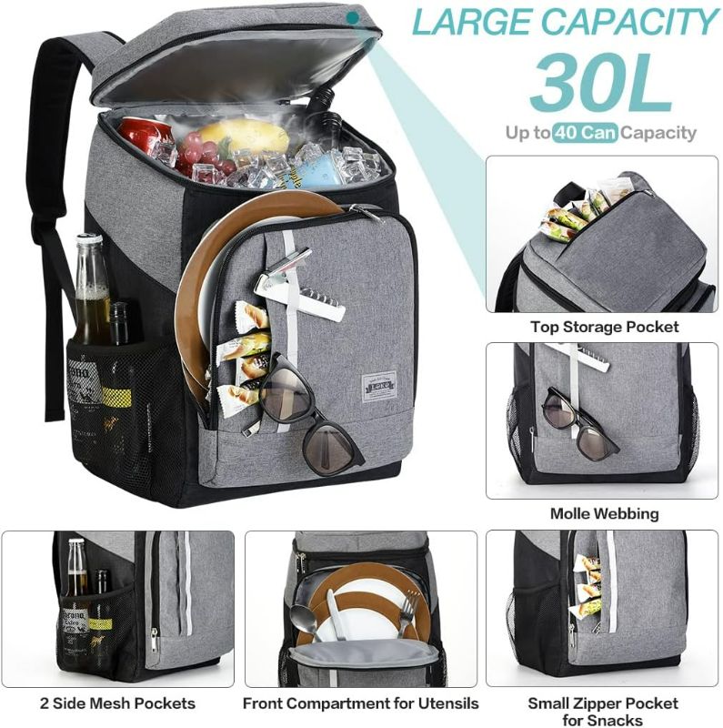 Photo 2 of LeKesky Cooler Backpack Insulated Leakproof Cooler Backpack Insulated Waterproof 40 Cans, Lightweight Coolers Backpackfor Men Women to Camping, Picnics, Lunch