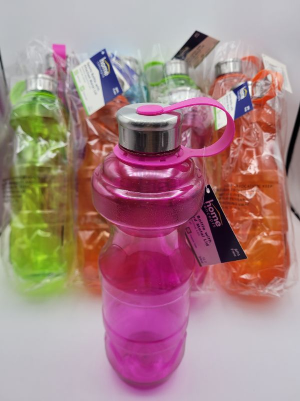 Photo 3 of (9 pack) 34OZ BPA FREE PLASTIC SPORT WATER BOTTLE STEEL TOP- assorted colors

