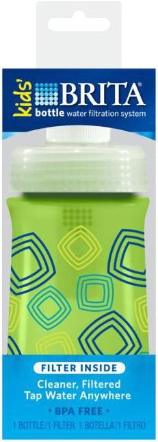 Photo 1 of 2 PACK Brita 13 Ounce Kids Sport Water Bottle with Filter-BPA Free-Green Squares