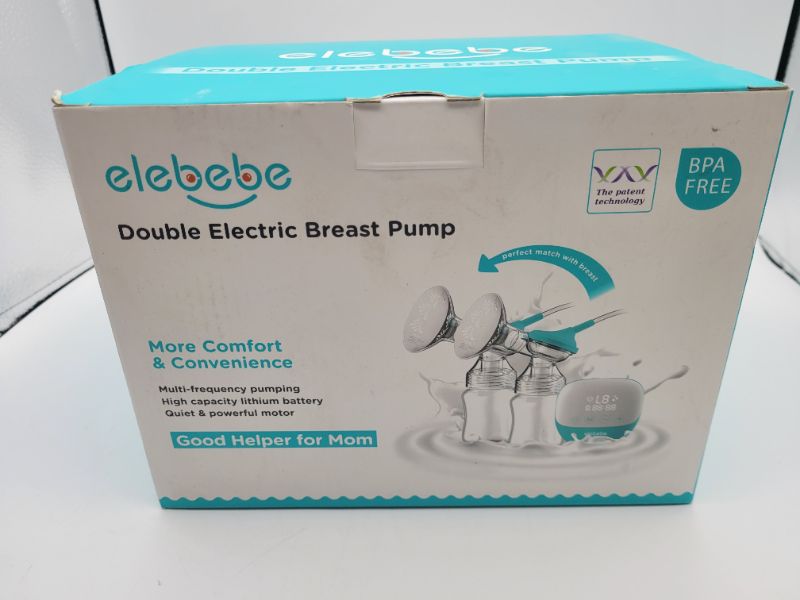 Photo 2 of NEW ELEBEBE Breast Pump – Double Electric Breast Pump Super Quiet Safe Comfortable Pain Free Portable Breast Pump, Massage + Pumping Modes, 9 Suction Levels Hospital Grade Touch Panel Feeding Pumps, USB Charging
