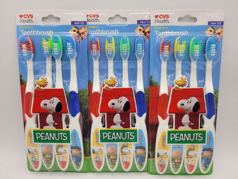 Photo 2 of New Cvs Toothbrushes 4Pc Peanuts Design (12 pack)