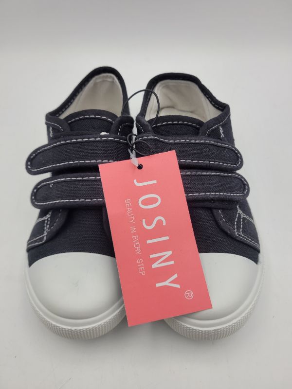 Photo 2 of Size 12 JOSINY Toddler Boys Girls Shoes Kids Canvas Sneakers Dual Adjustable Strap Hook and Loops Walking Slip On