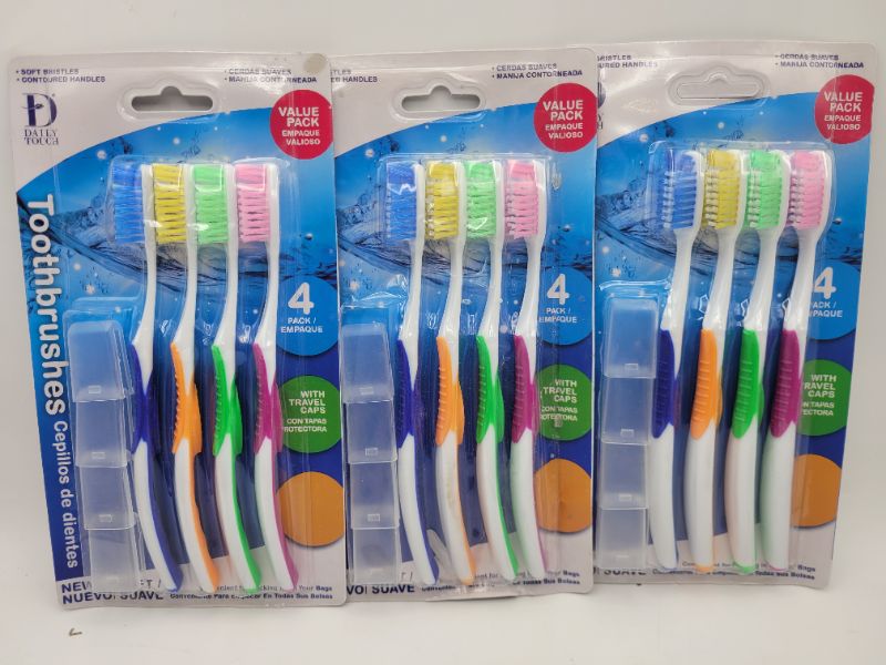 Photo 2 of Value Pack Soft Toothbrush Kit(4 Brush & 4 Covers) Pack of 3(Total 12)