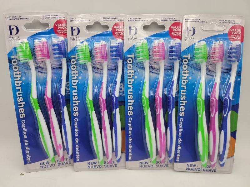 Photo 2 of Value Pack Soft Toothbrushs 3 Brushes Pack of 4 (Total 12)