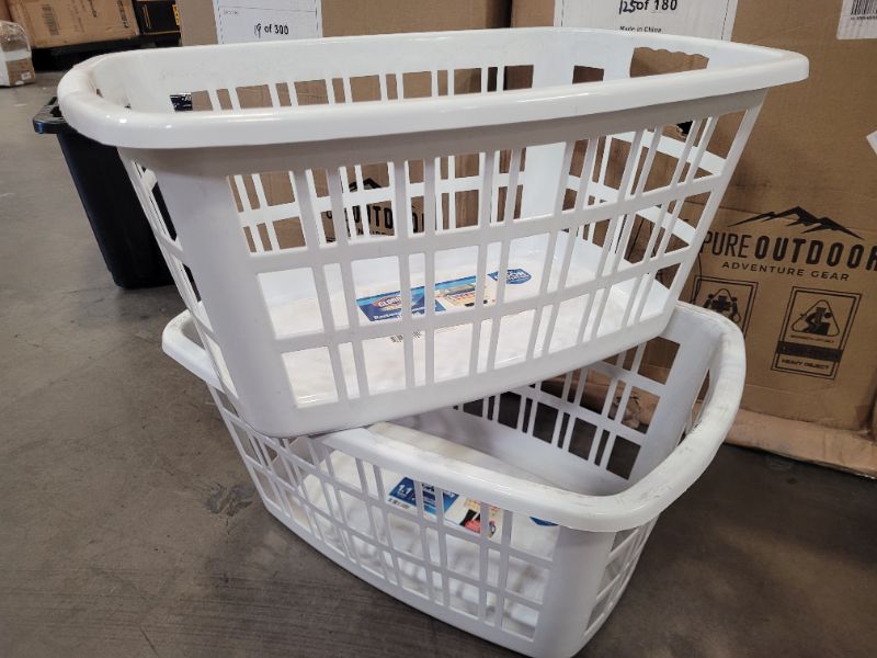 Photo 2 of CLOROX Rectangle Laundry Basket 40 Liters/1.1 Bushel  2 Count